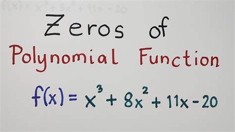Zeros of polynomials matching equation to zeros. . How to find rational zeros of a polynomial